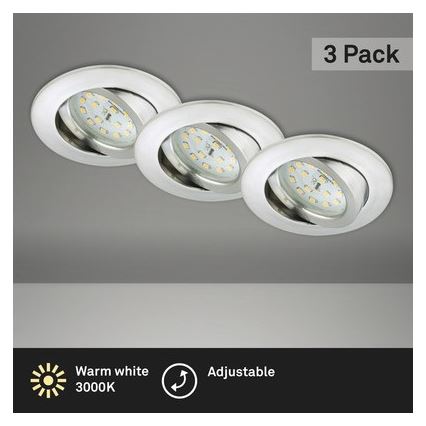 Briloner 8312-039 - ZESTAW 3x LED Łazienkowa oprawa wpuszczana LED/5W/230V IP23