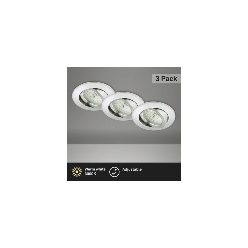 Briloner 8312-039 - ZESTAW 3x LED Łazienkowa oprawa wpuszczana LED/5W/230V IP23