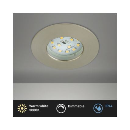 Briloner 8316-012 - ściemnialna wpuszczana oprawa łazienkowa LED/5,5W/230V IP44 matowy chrom