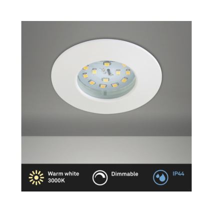 Briloner 8316-016 - ściemnialna wpuszczana oprawa sufitowa LED do łazienki LED/5,5W/230V IP44 biała