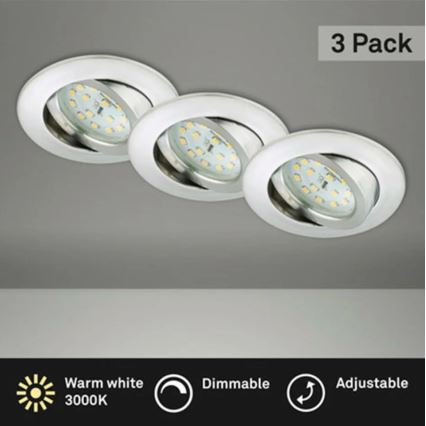 Briloner 8317-039-ZESTAW 3x LED Ściemnialne wpuszczane oświetlenie łazienkowe LED/5,5W/230V IP23