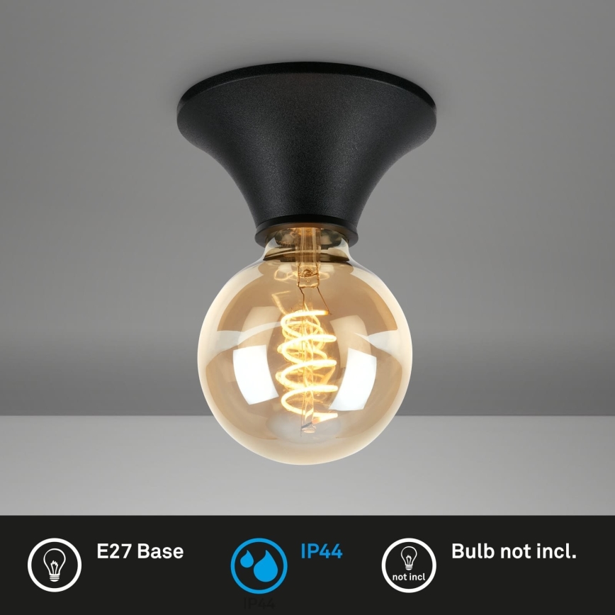 Briloner - Lampa sufitowa łazienkowa 1xE27/10W/230V IP44 czarna
