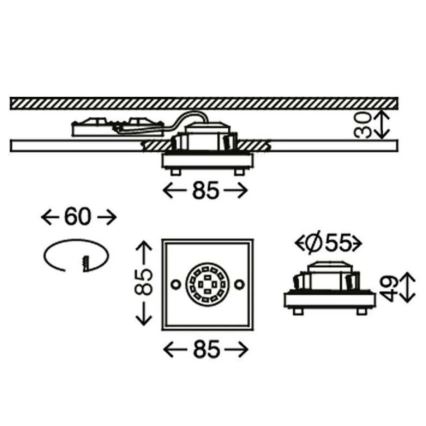 Briloner - LED Łazienkowa oprawa wpuszczana ATTACH LED/5W/230V IP44