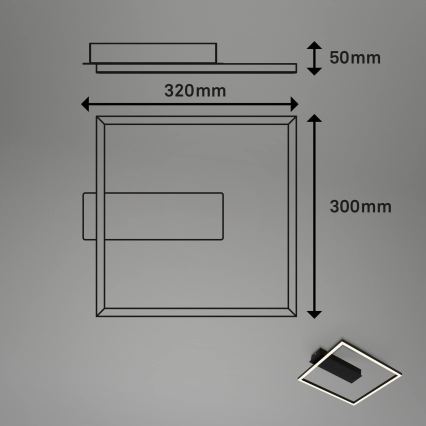 Briloner - LED oprawa sufitowa FRAME LED/14W/230V 3000K 30x32 cm czarna