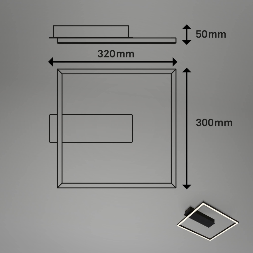 Briloner - LED oprawa sufitowa FRAME LED/14W/230V 3000K 30x32 cm czarna