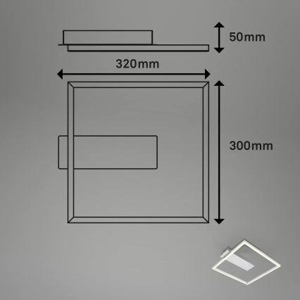 Briloner - LED oprawa sufitowa FRAME LED/14W/230V 3000K 30x32 cm matowy chrom