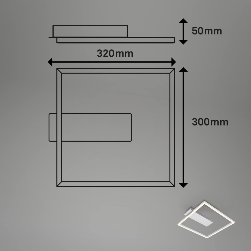 Briloner - LED oprawa sufitowa FRAME LED/14W/230V 3000K 30x32 cm matowy chrom