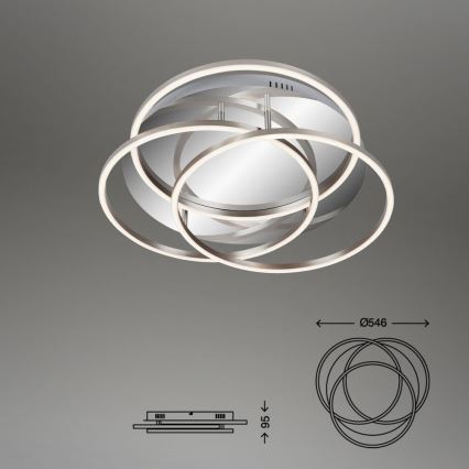 Briloner - LED Plafon ściemnialny FRAMES LED/60W/230V chrom błyszczący