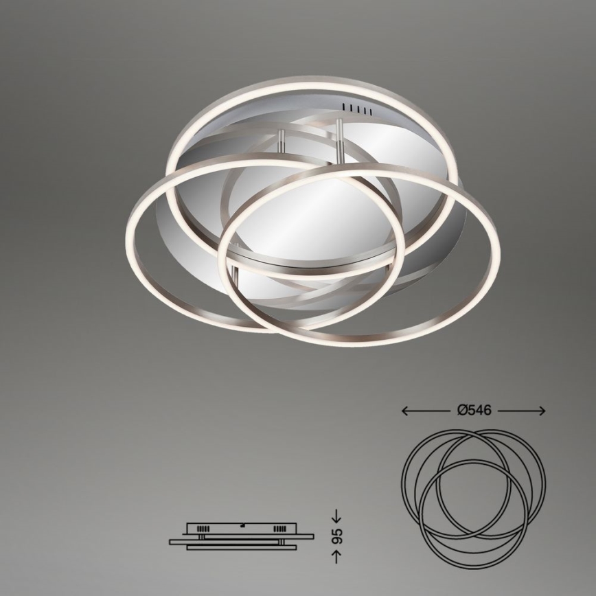Briloner - LED Plafon ściemnialny FRAMES LED/60W/230V chrom błyszczący