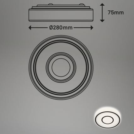 Briloner - LED Plafon SIRKEL LED/12W/230V czarny