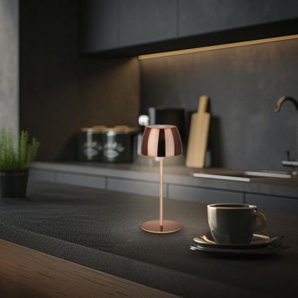 Briloner - LED ściemnialna ładowalna dotykowa zewnętrzna lampka stołowa MINI LED/2,5W/5V IP44 1800 mAh miedziana