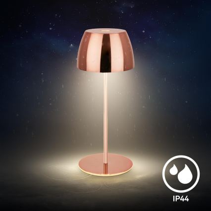 Briloner - LED ściemnialna ładowalna dotykowa zewnętrzna lampka stołowa MINI LED/2,5W/5V IP44 1800 mAh miedziana