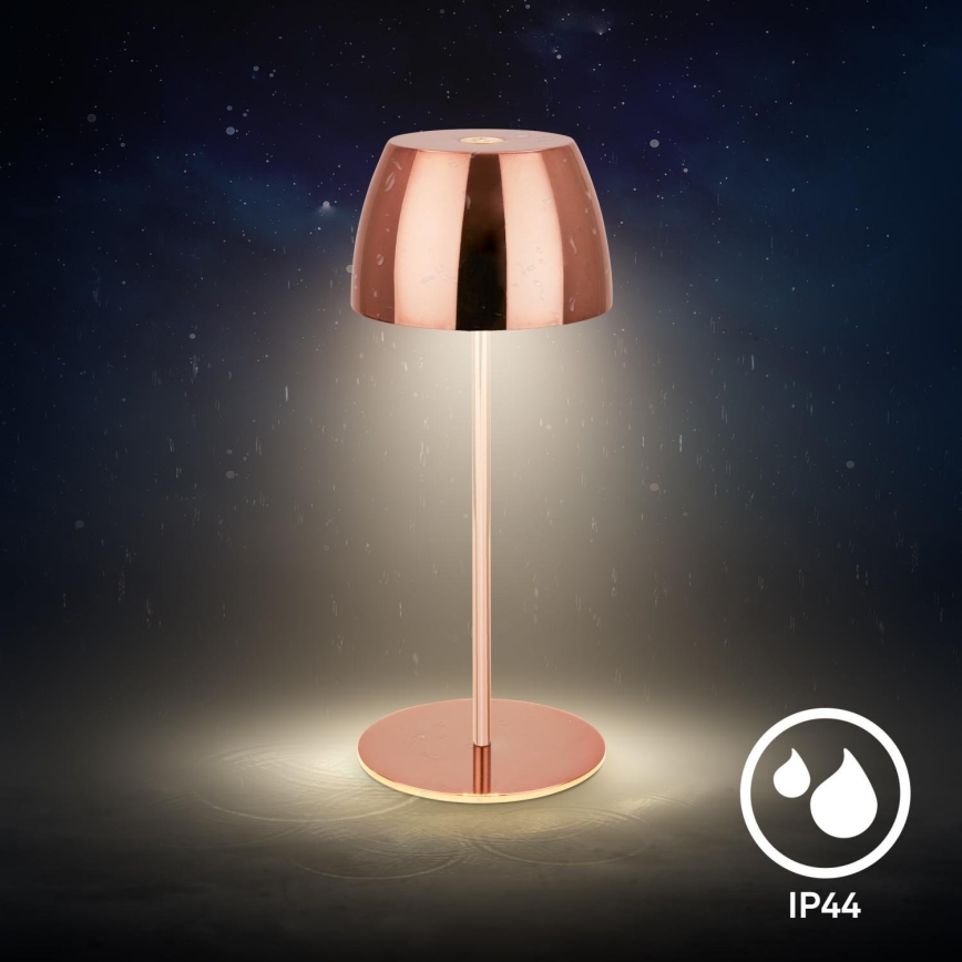 Briloner - LED ściemnialna ładowalna dotykowa zewnętrzna lampka stołowa MINI LED/2,5W/5V IP44 1800 mAh miedziana