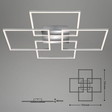 Briloner - LED Ściemnialny żyrandol natynkowy FRAME 4xLED/12W/230V