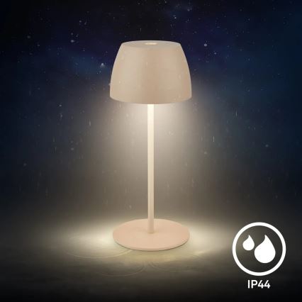 Briloner - LED ściemnialna, ładowalna, dotykowa zewnętrzna lampa stołowa MINI LED/2,5W/5V IP44 1800 mAh beżowa