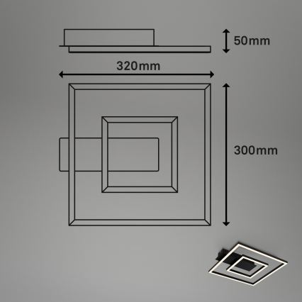 Briloner - Oprawa sufitowa LED FRAME LED/22W/230V 3000K 30x32 cm czarna