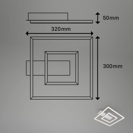 Briloner - Oprawa sufitowa LED FRAME LED/22W/230V 3000K 30x32 cm matowy chrom