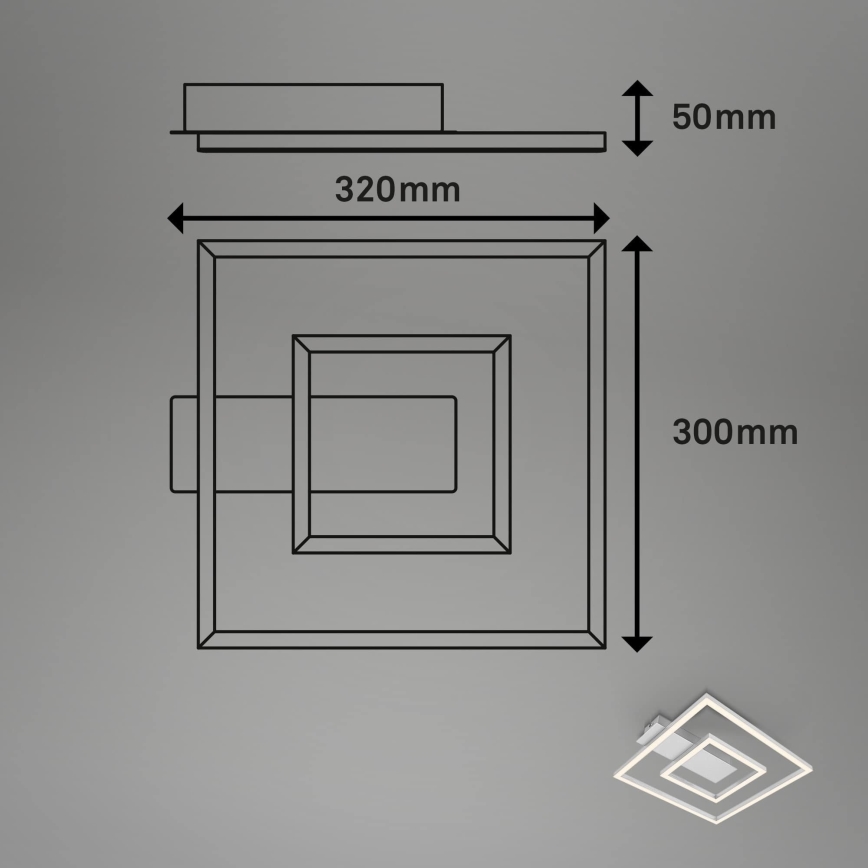 Briloner - Oprawa sufitowa LED FRAME LED/22W/230V 3000K 30x32 cm matowy chrom