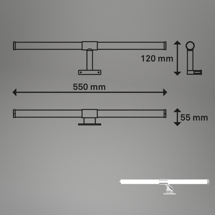Briloner - Oświetlenie łazienkowe do lustra SALA LED/8W/230V 4000K IP44 55 cm