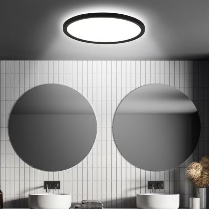 Briloner - LED lampa sufitowa do łazienki z czujnikiem ruchu MOVE LED/18W/230V IP44 śr. 29 cm czarna