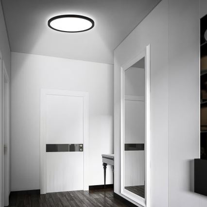 Briloner - LED lampa sufitowa do łazienki z czujnikiem ruchu MOVE LED/18W/230V IP44 śr. 29 cm czarna