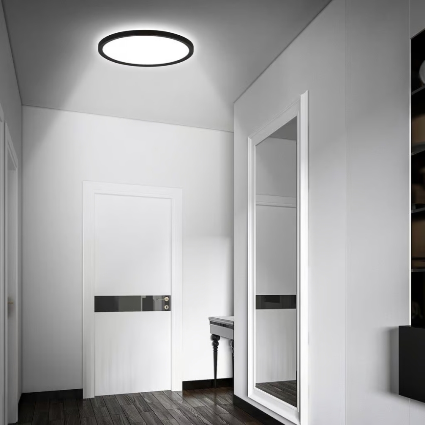 Briloner - LED lampa sufitowa do łazienki z czujnikiem ruchu MOVE LED/18W/230V IP44 śr. 29 cm czarna