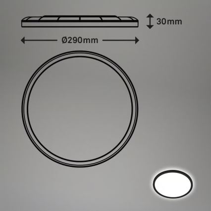 Briloner - LED lampa sufitowa do łazienki z czujnikiem ruchu MOVE LED/18W/230V IP44 śr. 29 cm czarna