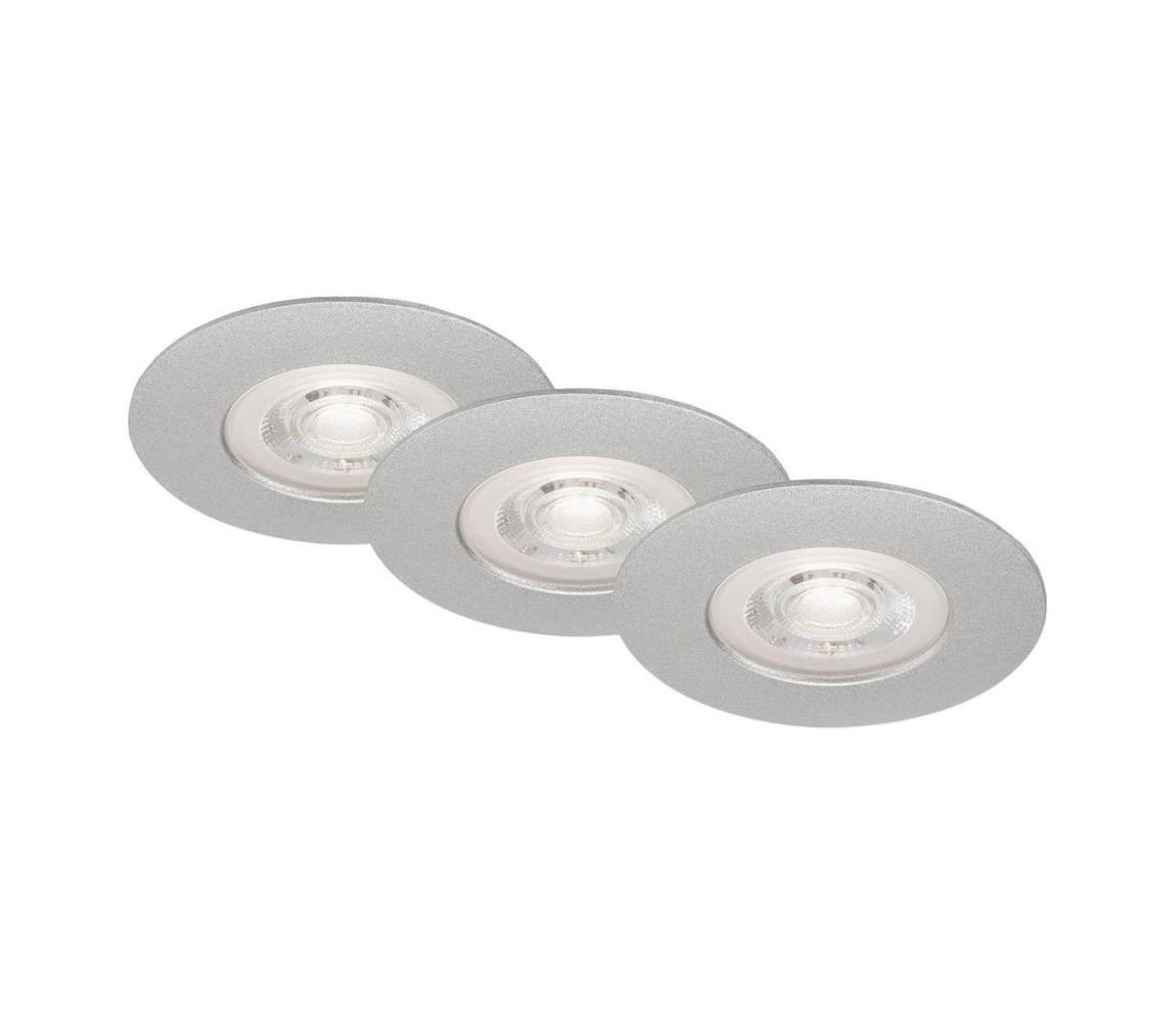 Briloner- ZESTAW 3x LED Łazienkowa oprawa wpuszczana LED/4,9W/230V IP44 srebrna