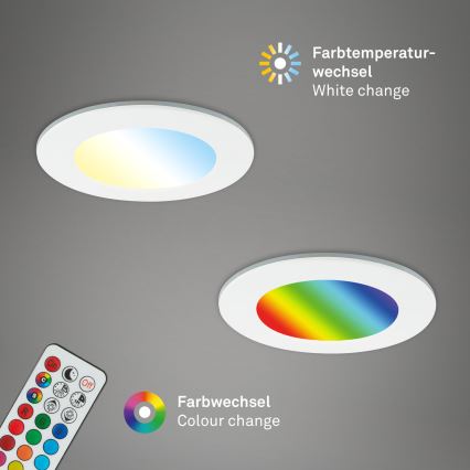 Briloner - ZESTAW 3x RGBW LED Regulowane oświetlenie sufitowe do łazienki LED/4,8W/230V 3000-6500K IP65 + pilot zdalnego sterowania