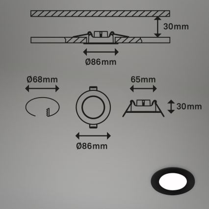 Briloner - ZESTAW 3x LED Łazienkowa oprawa wpuszczana LED/3W/230V IP23