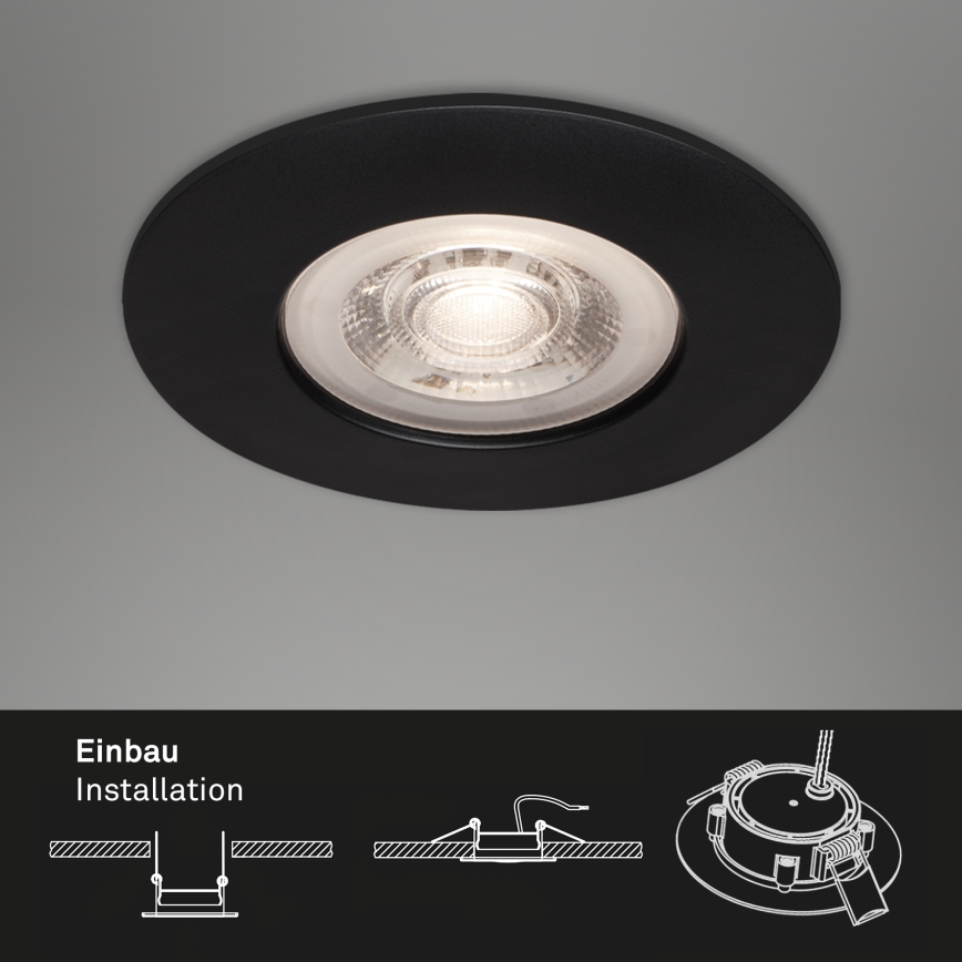 Briloner - ZESTAW 3x LED Łazienkowa oprawa wpuszczana LED/4,9W/230V IP44 czarna