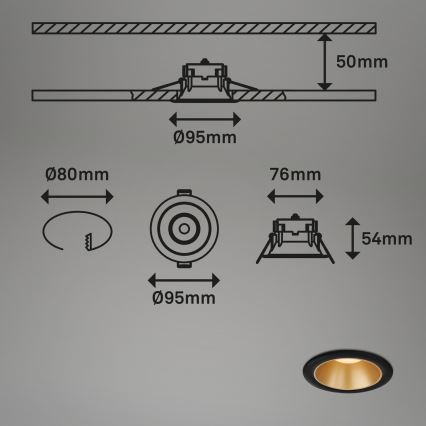 Briloner - ZESTAW 3x LED Łazienkowa oprawa wpuszczana LED/4,9W/230V IP44