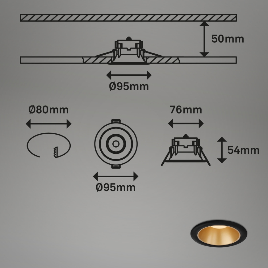 Briloner - ZESTAW 3x LED Łazienkowa oprawa wpuszczana LED/4,9W/230V IP44