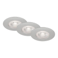 Briloner- ZESTAW 3x LED Łazienkowa oprawa wpuszczana LED/4,9W/230V IP44 srebrna