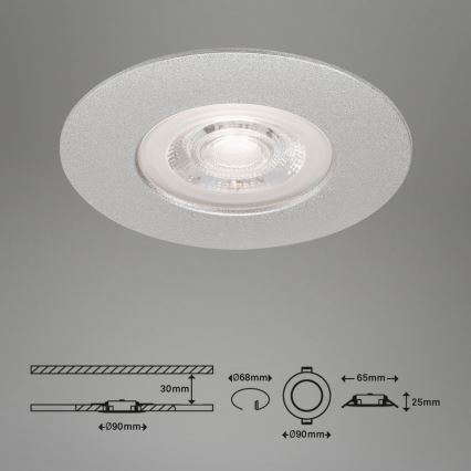 Briloner- ZESTAW 3x LED Łazienkowa oprawa wpuszczana LED/4,9W/230V IP44 srebrna