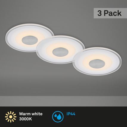 Briloner - ZESTAW 3x LED Łazienkowa oprawa wpuszczana LED/6W/230V IP44 chrom