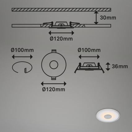 Briloner - ZESTAW 3x LED Łazienkowa oprawa wpuszczana LED/6W/230V IP44 chrom