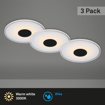 Briloner - ZESTAW 3x LED Łazienkowa oprawa wpuszczana LED/6W/230V IP44 czarna