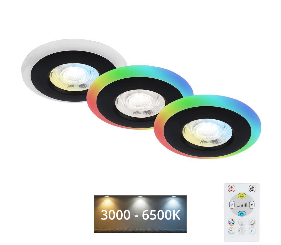 Briloner - ZESTAW 3x LED RGBW Ściemnialne oświetlenie łazienkowe LED/5W/230V IP44+ pilot