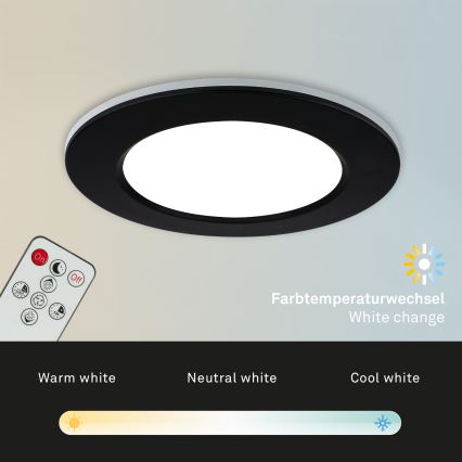 Briloner - ZESTAW 3x LED Ściemnialne wpuszczane oświetlenie łazienkowe LED/4,8W/230V 3000-6500K IP44 + pilot zdalnego sterowania