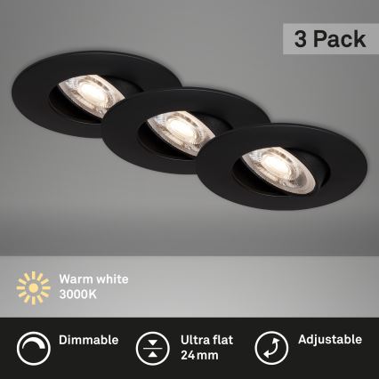 Briloner - ZESTAW 3x LED Ściemnialne oświetlenie łazienkowe LED/4,9W/230V IP23