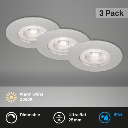 Briloner - ZESTAW 3x LED Ściemnialne oświetlenie łazienkowe LED/4,9W/230V IP44