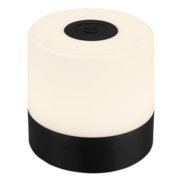 Briloner - Zewnętrzna, ładowalna lampa stołowa LED z dotykowym sterowaniem, ściemnialna, 2W/5V, 2700K, IP44, 1200 mAh, czarna