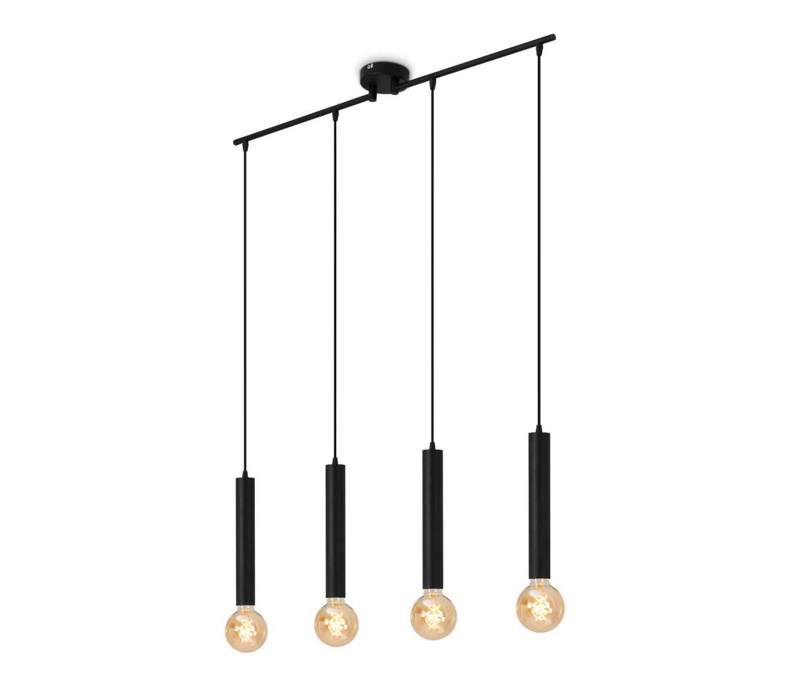 Briloner - Żyrandol na lince LONGA 4xE27/60W/230V czarny
