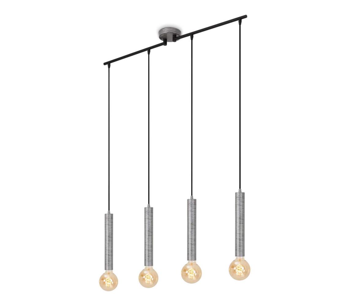 Briloner - Żyrandol na lince LONGA 4xE27/60W/230V srebrny