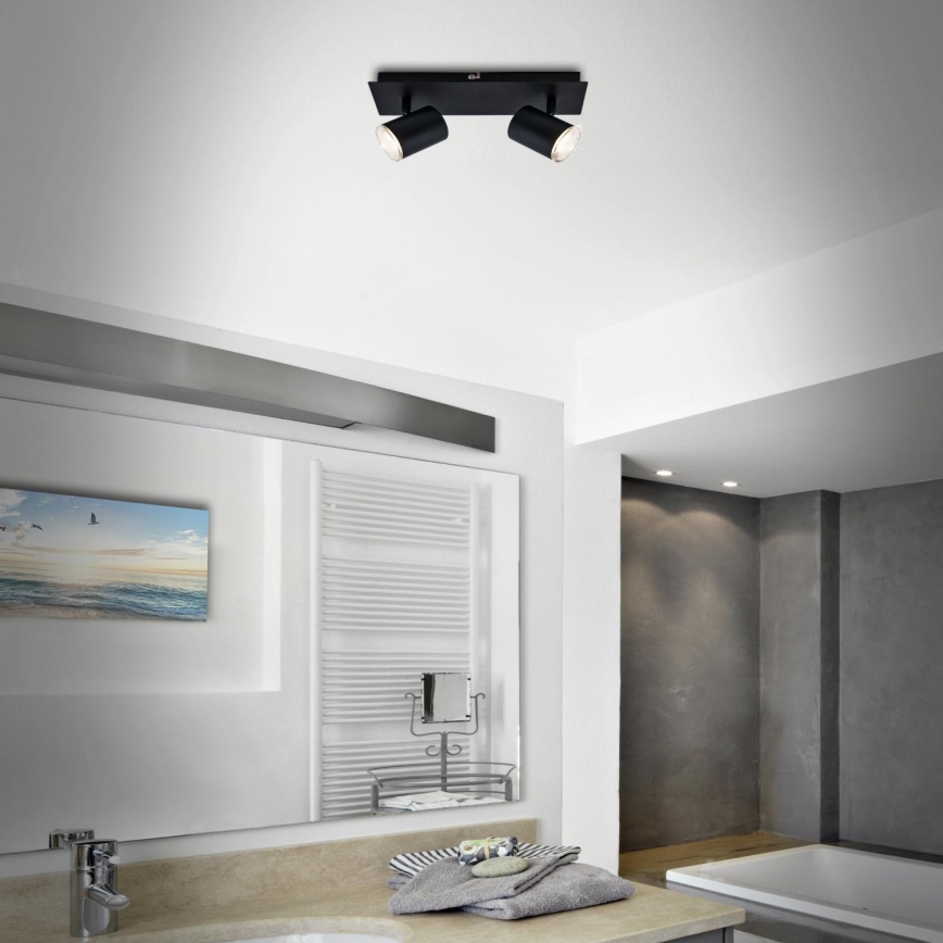 Briloner  10476221 - Łazienkowe oświetlenie punktowe 2xGU10/5W/230V IP44 czarne