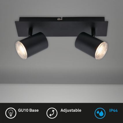 Briloner  10476221 - Łazienkowe oświetlenie punktowe 2xGU10/5W/230V IP44 czarne