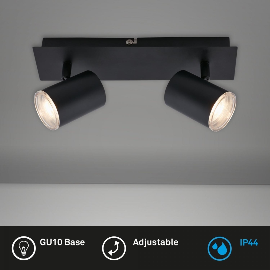 Briloner  10476221 - Łazienkowe oświetlenie punktowe 2xGU10/5W/230V IP44 czarne
