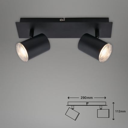 Briloner  10476221 - Łazienkowe oświetlenie punktowe 2xGU10/5W/230V IP44 czarne