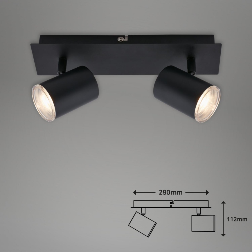 Briloner  10476221 - Łazienkowe oświetlenie punktowe 2xGU10/5W/230V IP44 czarne